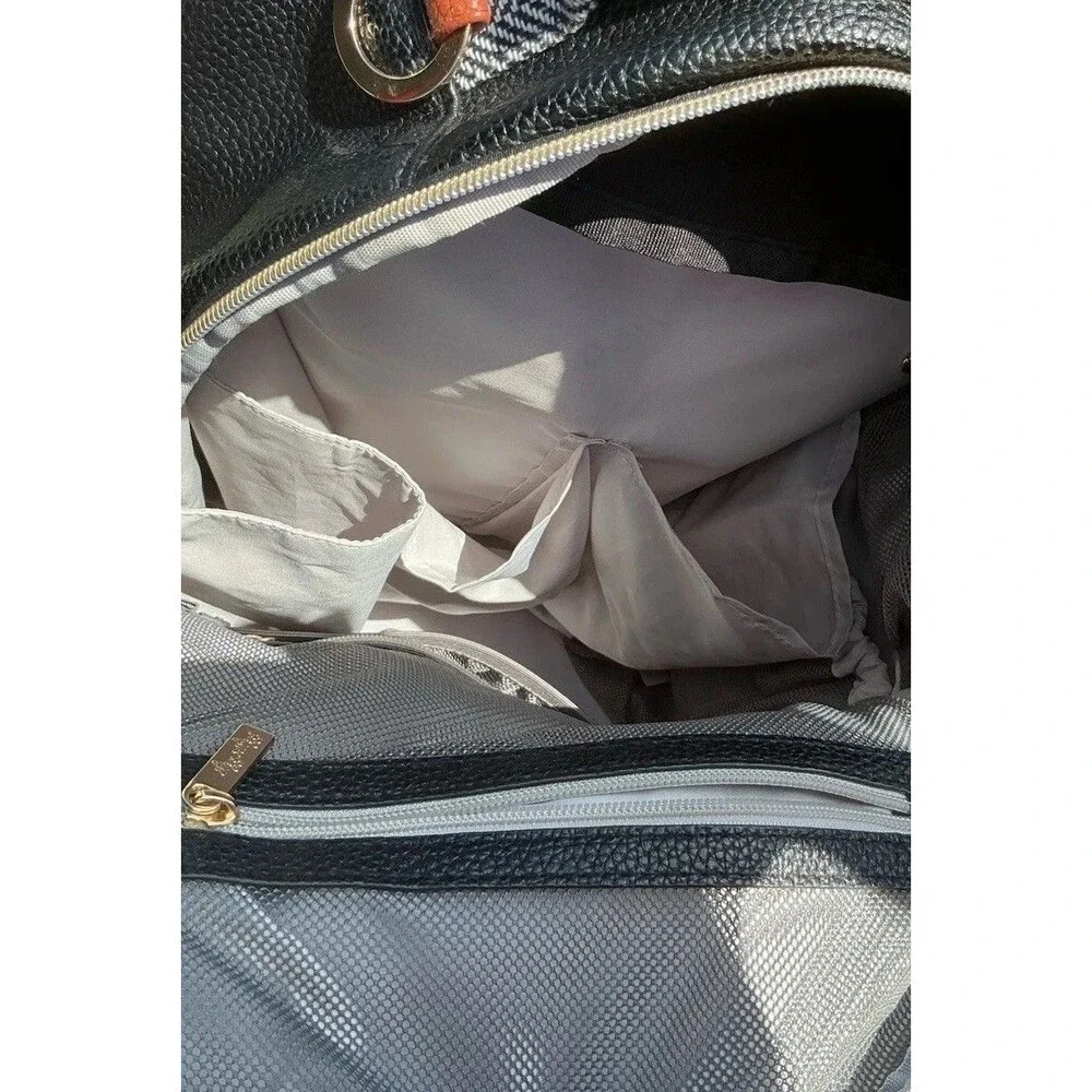 Itzy Ritzy Diaper Bag Backpack Herringbone Faux Leather w/ Changing Pad Pockets